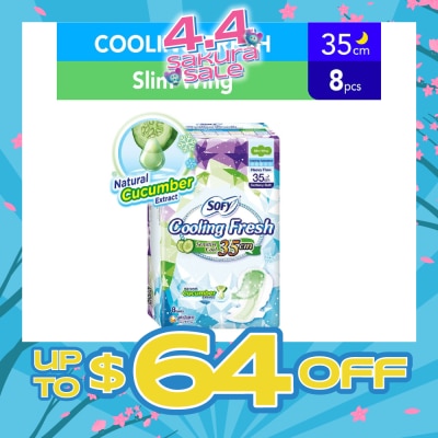 SOFY - Sofy Cooling Fresh Night Slim 35cm Wing Pad 8s (Cucumber)