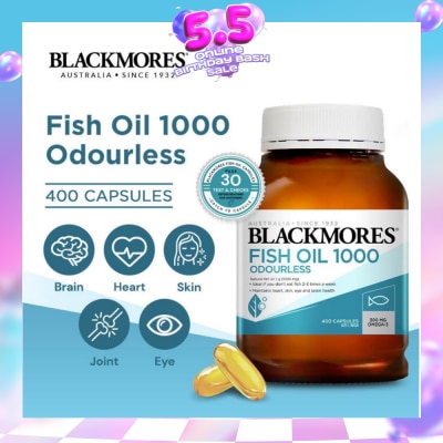 BLACKMORES - Odourless Fish Oil 1000mg Capsules 400s