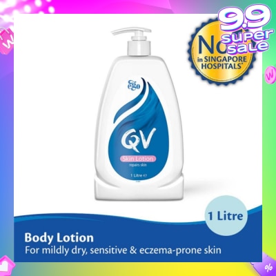 EGO QV Skin Lotion (Body Lotion For Mildly Dry + Sensitive & Eczema-Prone Skin) 1L