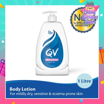 EGO QV Skin Lotion (Body Lotion For Mildly Dry + Sensitive & Eczema-Prone Skin) 1L