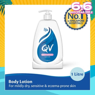 EGO QV Skin Lotion (Body Lotion For Mildly Dry + Sensitive & Eczema-Prone Skin) 1L