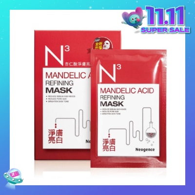 NEOGENCE N3 Mandelic Acid Refining Face Mask Sheet (Reduce Pore Size + Brighten Skin Tone) 6s