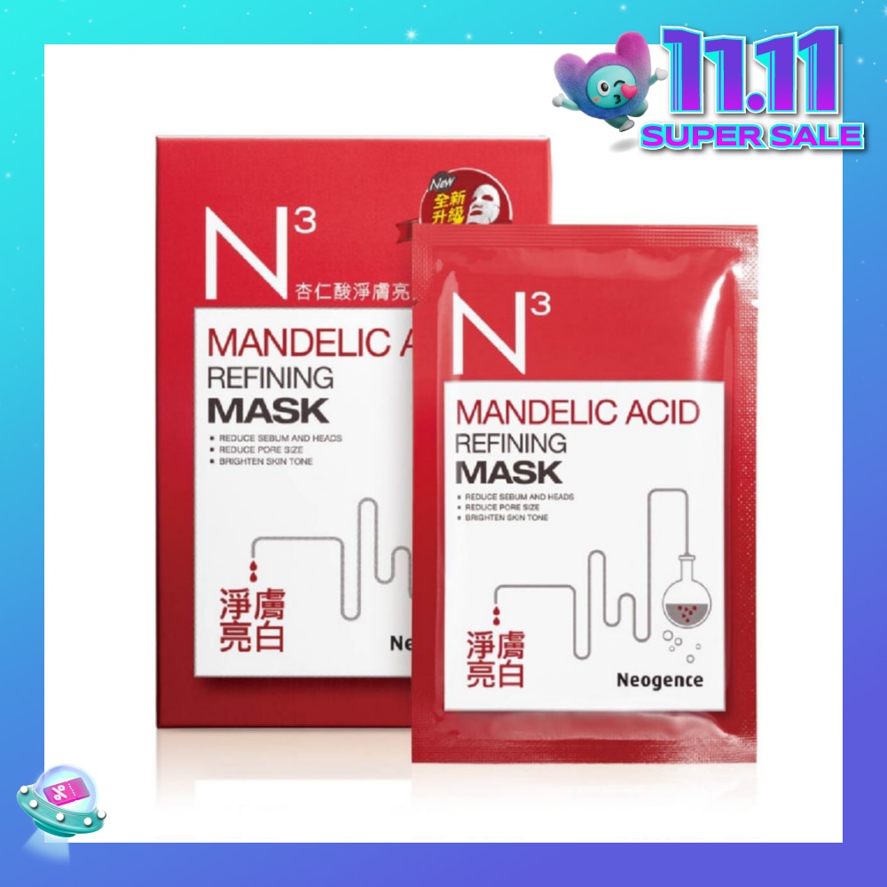 N3 Mandelic Acid Refining Face Mask Sheet (Reduce Pore Size + Brighten Skin Tone) 6s