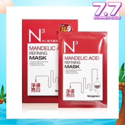 NEOGENCE N3 Mandelic Acid Refining Face Mask Sheet (Reduce Pore Size + Brighten Skin Tone) 6s
