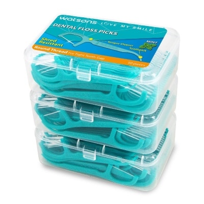 WATSONS Mint Round Thread Dental Floss Picks 50 X 3