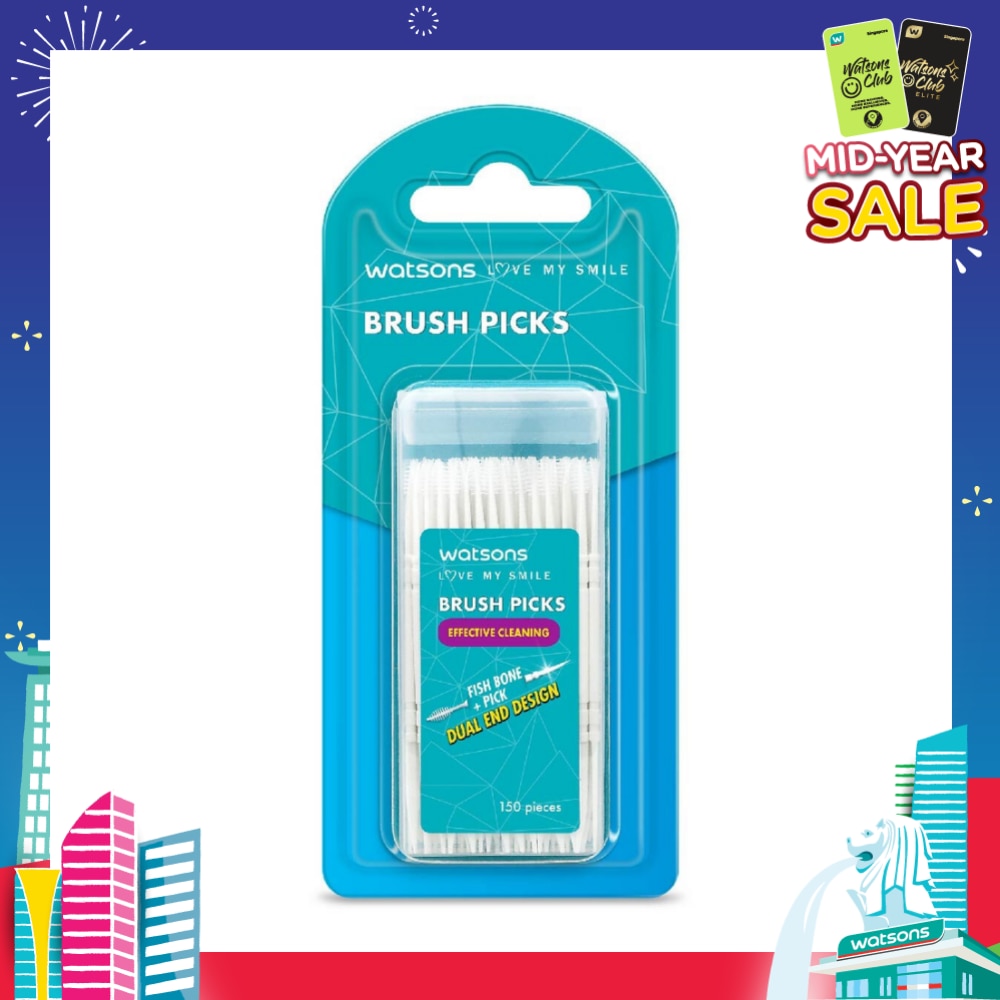 Brush Picks (Fish Bone Pick, Dual End Design, Effective Cleaning) 150s