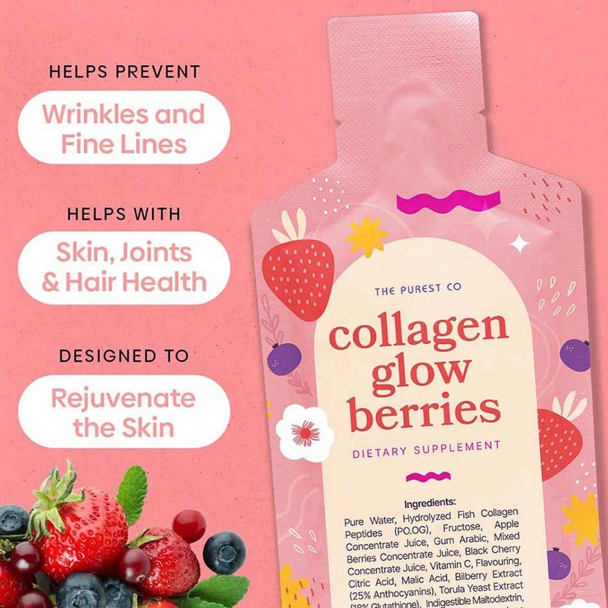 Collagen Glow Sachet Berries (For Firming + Lifting + Moisturise Skin) 15s