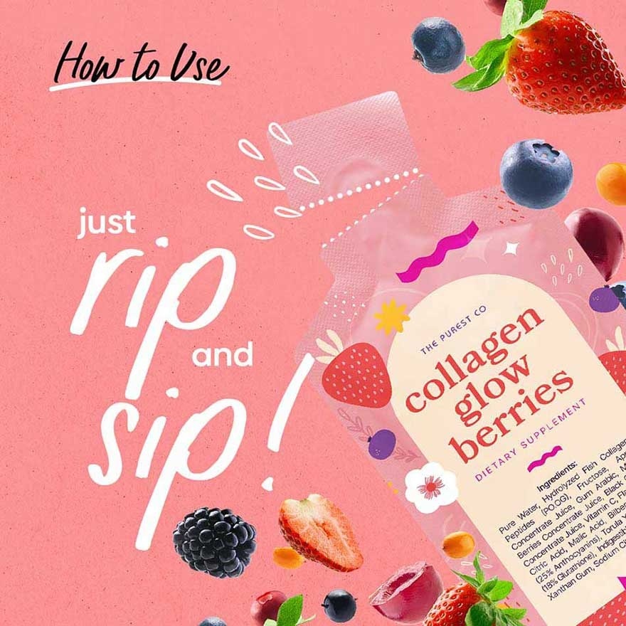 Collagen Glow Sachet Berries (For Firming + Lifting + Moisturise Skin) 15s