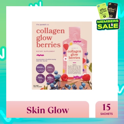THE PUREST CO Collagen Glow Sachet Berries 15s (Expiry: May`2026)