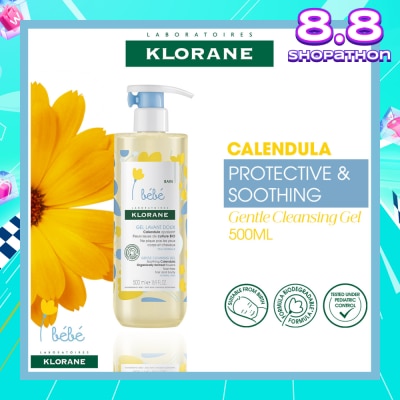 KLORANE Bebe Gentle Cleansing Calendula Gel  (Suitable For Baby From Birth, Tear-Free, For Hair & Body) 500ml