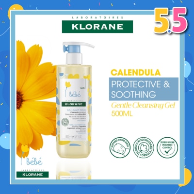 KLORANE Bebe Gentle Cleansing Calendula Gel  (Suitable For Baby From Birth, Tear-Free, For Hair & Body) 500ml
