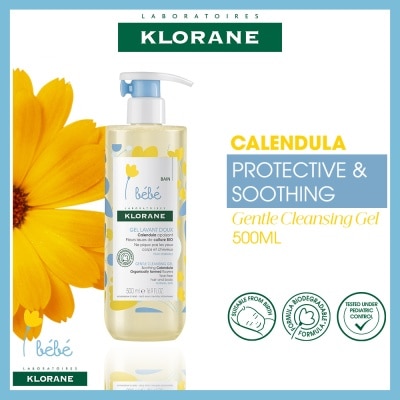 KLORANE Bebe Gentle Cleansing Calendula Gel  (Suitable For Baby From Birth, Tear-Free, For Hair & Body) 500ml