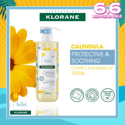 KLORANE Bebe Gentle Cleansing Calendula Gel  (Suitable For Baby From Birth, Tear-Free, For Hair & Body) 500ml