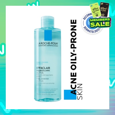 LA ROCHE-POSAY EFFACLAR Micellar Water Facial Cleanser (For Oily + Blemish-Prone Skin) 400ml