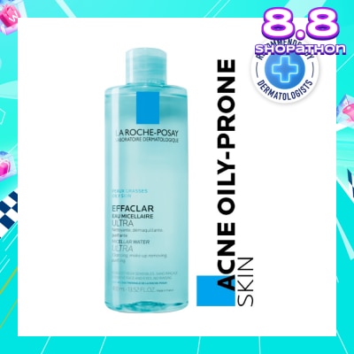 LA ROCHE-POSAY EFFACLAR Micellar Water Facial Cleanser (For Oily + Blemish-Prone Skin) 400ml