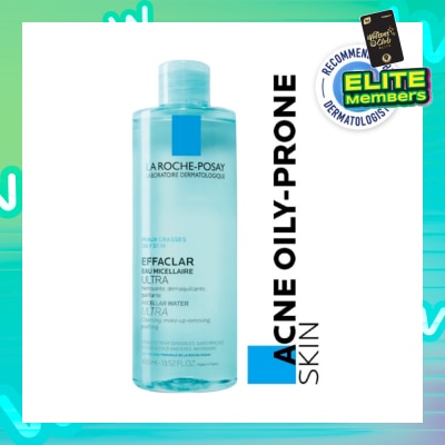 LA ROCHE-POSAY EFFACLAR Micellar Water Facial Cleanser (For Oily + Blemish-Prone Skin) 400ml