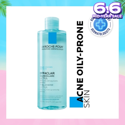 LA ROCHE-POSAY EFFACLAR Micellar Water Facial Cleanser (For Oily + Blemish-Prone Skin) 400ml