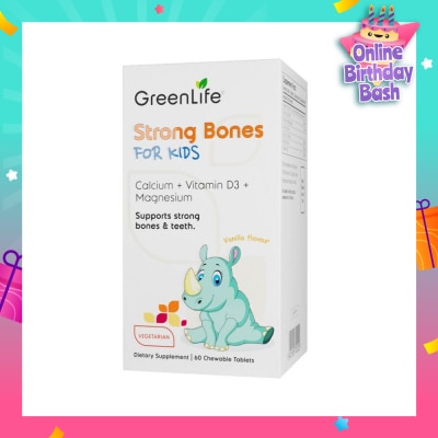GREENLIFE Strong Bones For Kids Chewable Tablet (Support Strong Bones & Teeth + Suitable for Children Above 2yrs old) 60s