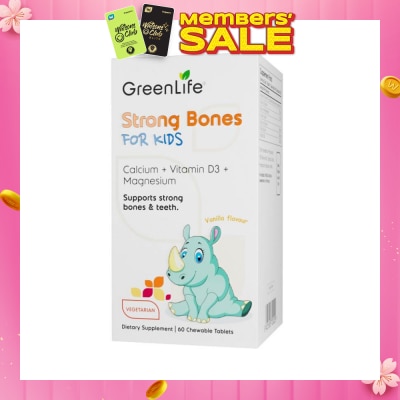 GREENLIFE Strong Bones For Kids Chewable Tablet (Support Strong Bones & Teeth + Suitable for Children Above 2yrs old) 60s