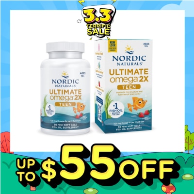 NORDIC NATURALS Ultimate Omega 2X TEEN Mini Softgel (Support Structure & Functions of Brain Cells) 60s