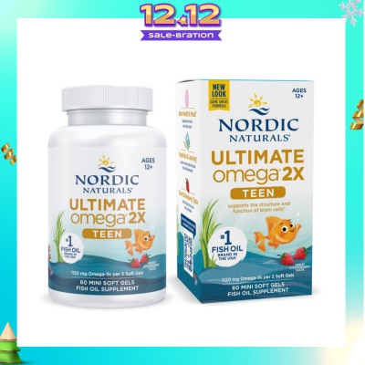 NORDIC NATURALS Ultimate Omega 2X TEEN Mini Softgel (Support Structure & Functions of Brain Cells) 60s