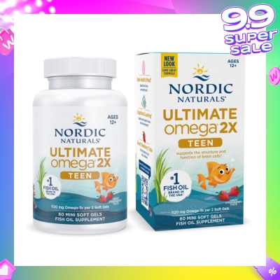 NORDIC NATURALS Ultimate Omega 2X TEEN Mini Softgel (Support Structure & Functions of Brain Cells) 60s