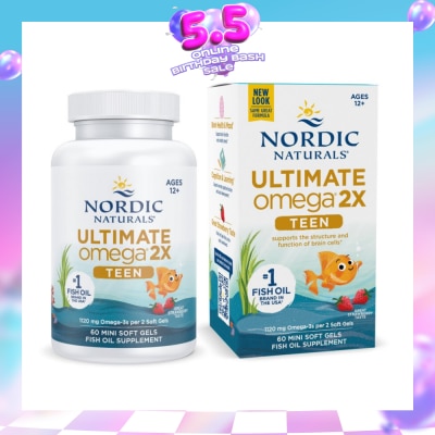 NORDIC NATURALS - Ultimate Omega 2X TEEN Mini Softgel (Support Structure & Functions of Brain Cells) 60s