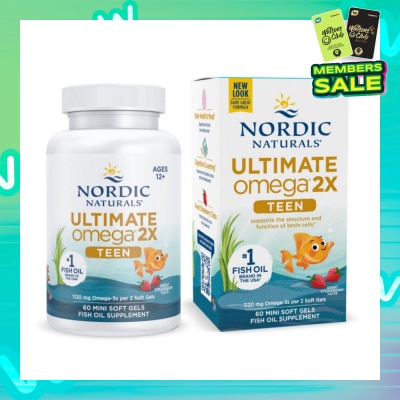 NORDIC NATURALS Ultimate Omega 2X TEEN Mini Softgel (Support Structure & Functions of Brain Cells) 60s