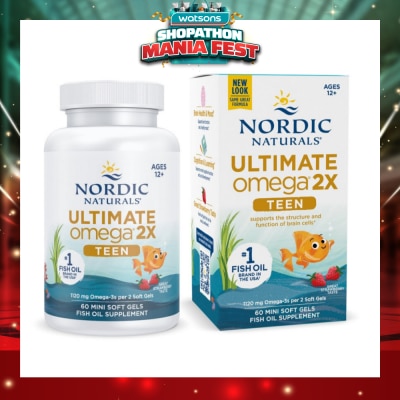 NORDIC NATURALS - Ultimate Omega 2X TEEN Mini Softgel (Support Structure & Functions of Brain Cells) 60s