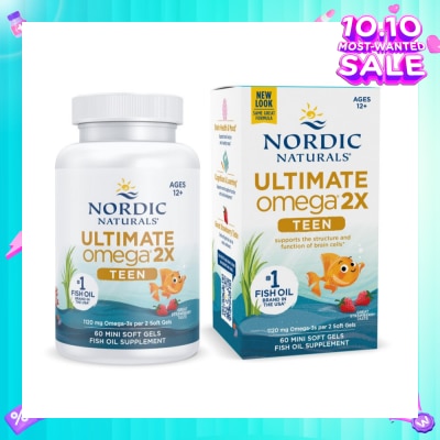 NORDIC NATURALS Ultimate Omega 2X TEEN Mini Softgel (Support Structure & Functions of Brain Cells) 60s