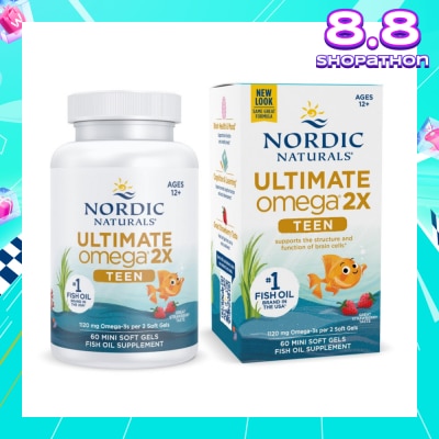 NORDIC NATURALS Ultimate Omega 2X TEEN Mini Softgel (Support Structure & Functions of Brain Cells) 60s