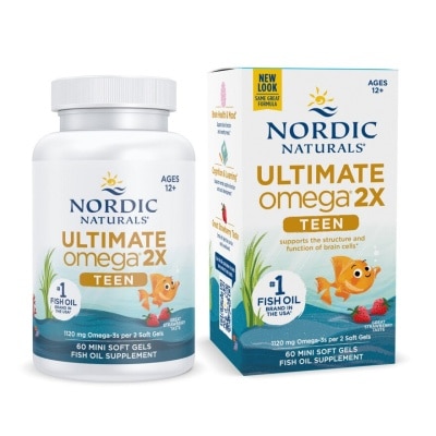 NORDIC NATURALS Ultimate Omega 2X TEEN Mini Softgel (Support Structure & Functions of Brain Cells) 60s