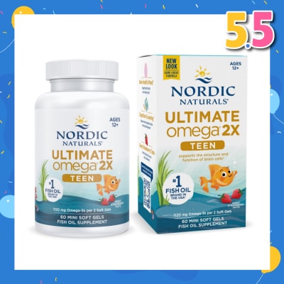 NORDIC NATURALS Ultimate Omega 2X TEEN Mini Softgel (Support Structure & Functions of Brain Cells) 60s