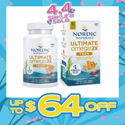 NORDIC NATURALS - Ultimate Omega 2X TEEN Mini Softgel (Support Structure & Functions of Brain Cells) 60s