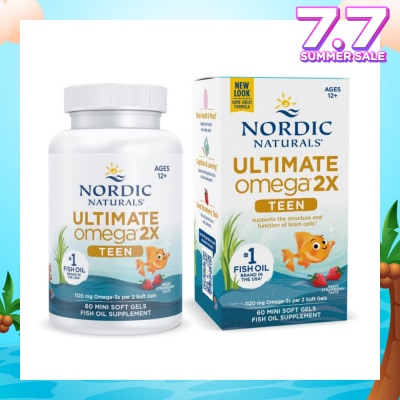 NORDIC NATURALS Ultimate Omega 2X TEEN Mini Softgel (Support Structure & Functions of Brain Cells) 60s