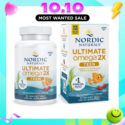 NORDIC NATURALS Ultimate Omega 2X TEEN Mini Softgel (Support Structure & Functions of Brain Cells) 60s image