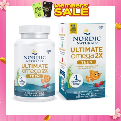 NORDIC NATURALS Ultimate Omega 2X TEEN Mini Softgel (Support Structure & Functions of Brain Cells) 60s
