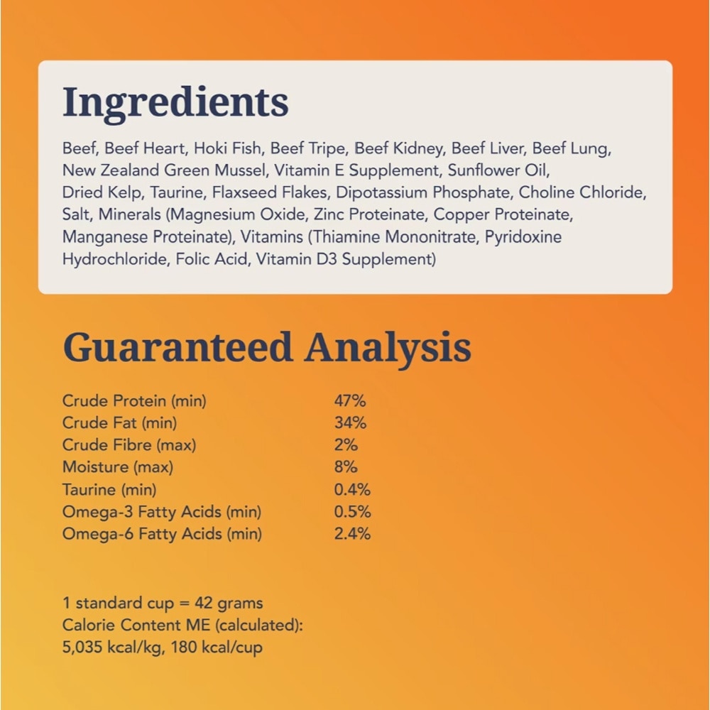 Beef & Hoki Feast Freeze-Dried Cat Food 100g