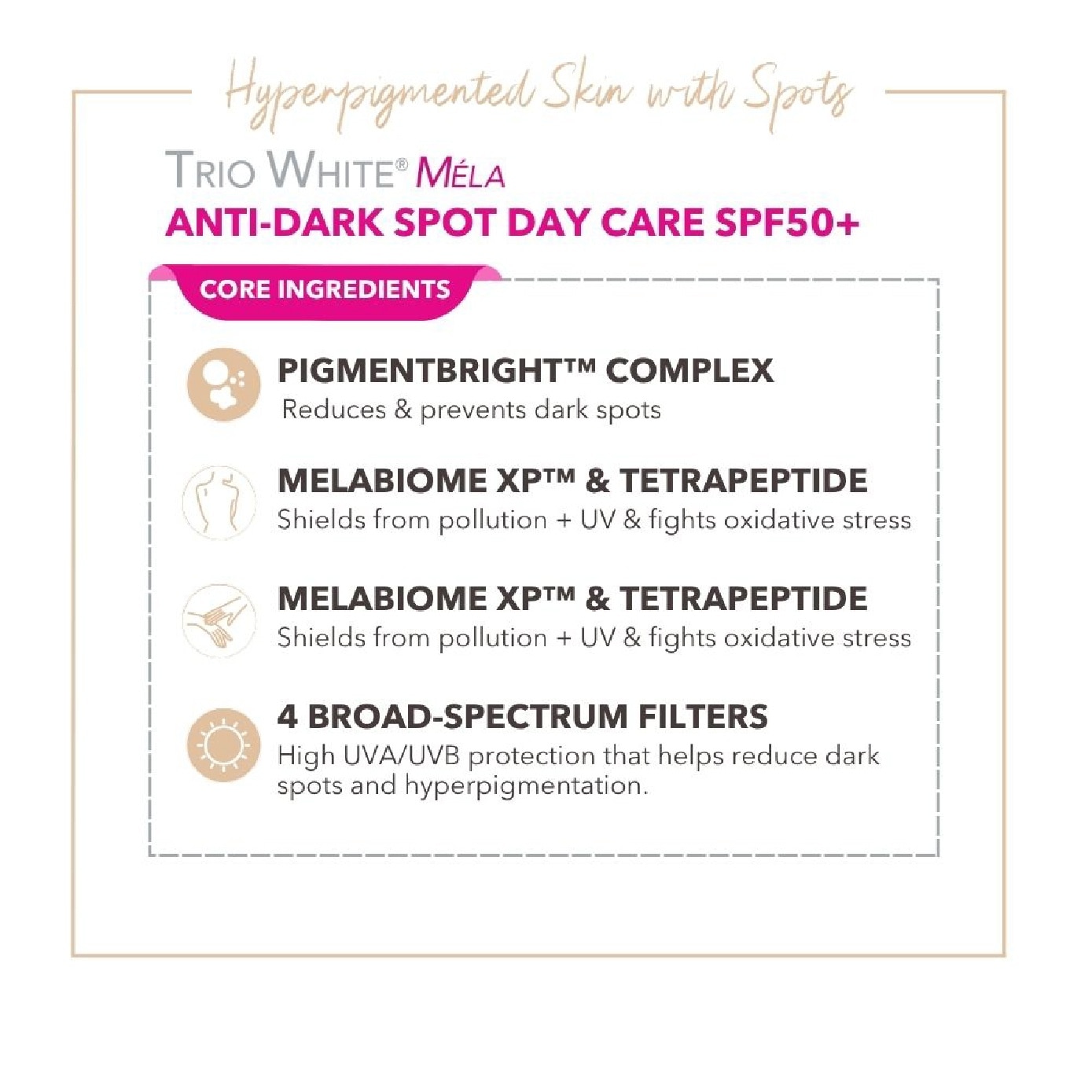 Trio White Mela+ Anti-Dark Spot Day Cream SPF 50+ 40ml