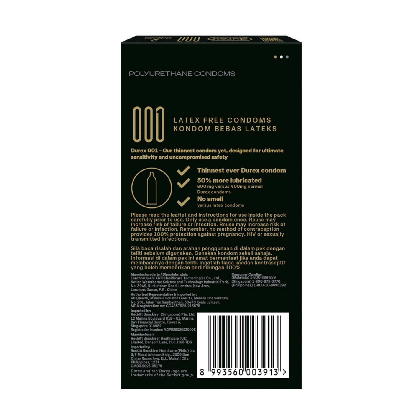 001 Ultra-Thin Latex Free Condom 6s