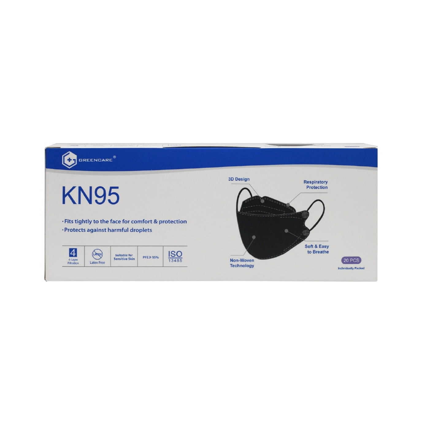 KN95 3D Fish-Shaped Mask Black 20s image