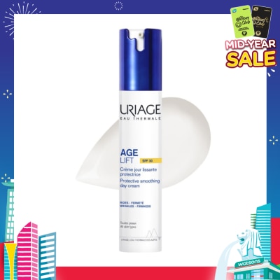 URIAGE Age Lift Protective Smoothing Day Cream SPF30 (For Firm Skin + Anti Ageing + Anti-Wrinkle + Suitable for All Skin Types) 40ml