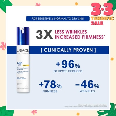 URIAGE Age Lift Protective Smoothing Day Cream SPF30 (For Firm Skin + Anti Ageing + Anti-Wrinkle + Suitable for All Skin Types) 40ml