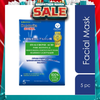 DR MORITA - Pore Hyaluronic Acid Essence Facial Mask (Help Reduce Oil & Acne + Repair & Calm Sun Burnt Skin) 5s