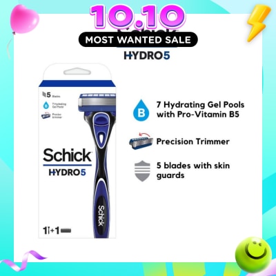SCHICK Hydro 5 Razor (7 Hydrating Gel Pools + 5 Blades with Skin Guard) 1s image