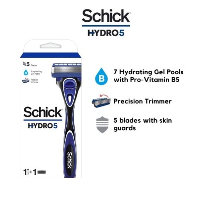 SCHICK Hydro 5 Razor (7 Hydrating Gel Pools + 5 Blades with Skin Guard) 1s