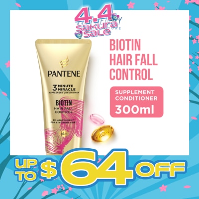 PANTENE - 3 Minute Miracle Supplement Conditioner Biotin Hair Fall Control 300ml
