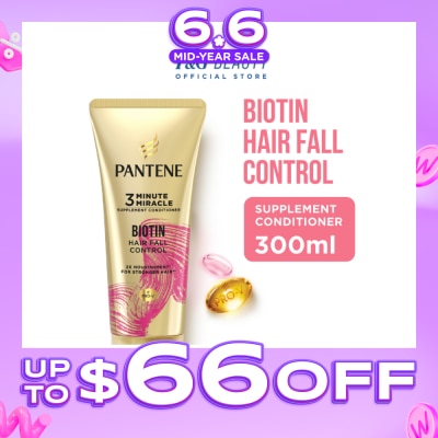 PANTENE - 3 Minute Miracle Supplement Conditioner Biotin Hair Fall Control 300ml