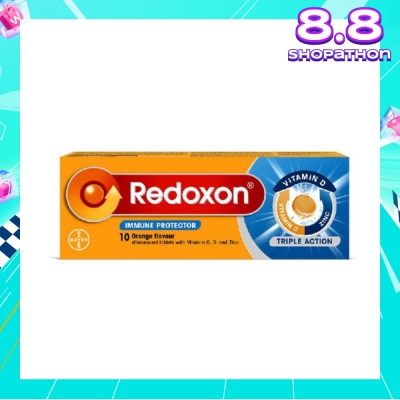 REDOXON Triple Action Vitamin C, D & Zinc Immunity Effervescent Orange 10s