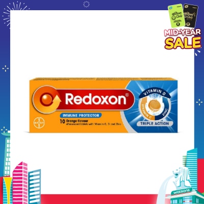 REDOXON Triple Action Vitamin C, D & Zinc Immunity Effervescent Orange 10s